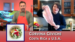 Corvina Ceviche and Mint Lemonade prepared for Spice and Recipe/New Americans Media by chef Ursula Adduci of Chicago
