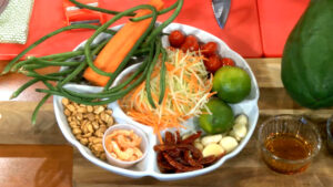 Thai Ingredients for Papaya Salad, in the studio of Spice and Recipe: The Origins of Flavor, NAM.
